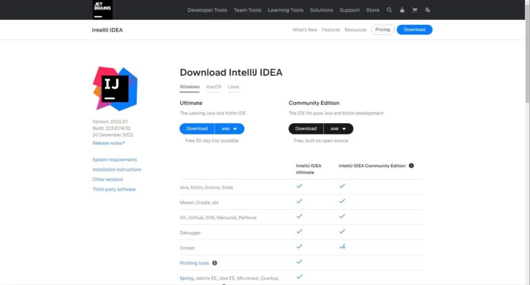 Intellij Download für Windows