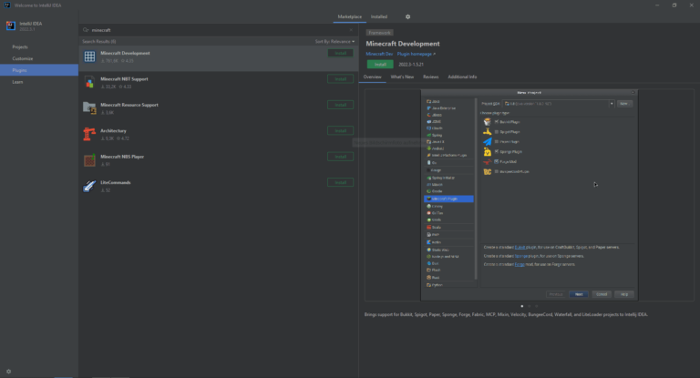 Minecraft Plugins programmieren mit dem Minecraft Plugin für Intellij