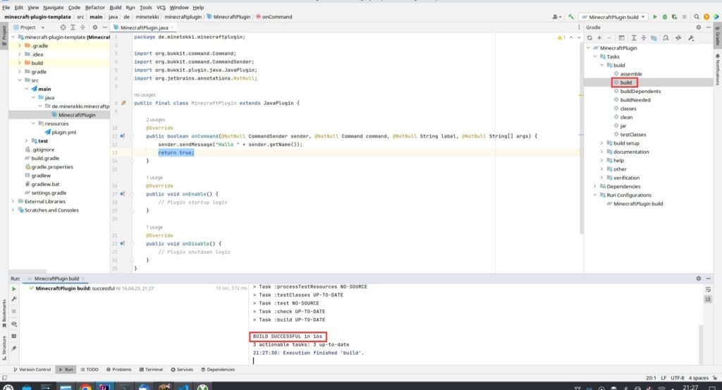 Minecraft Plugin kompilieren